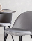 Venture Home OliviaDiningTable-Mocca/MoccaVeneer+VelvetDiningChair-LightGrey/Black_4 - vivahabitat.com