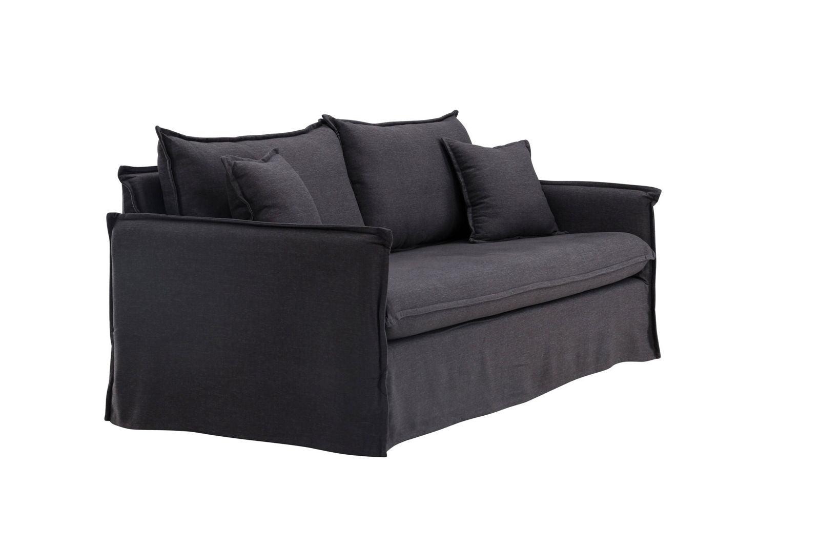 Venture Home Nova Sofa Wood/ Black Fabric - vivahabitat.com