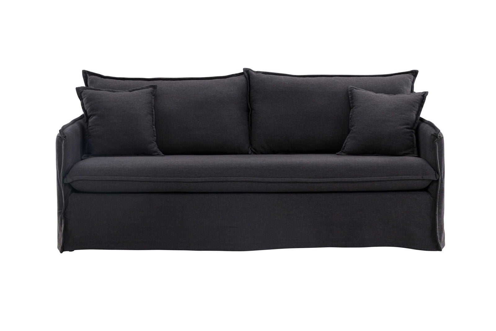 Venture Home Nova Sofa Wood/ Black Fabric - vivahabitat.com