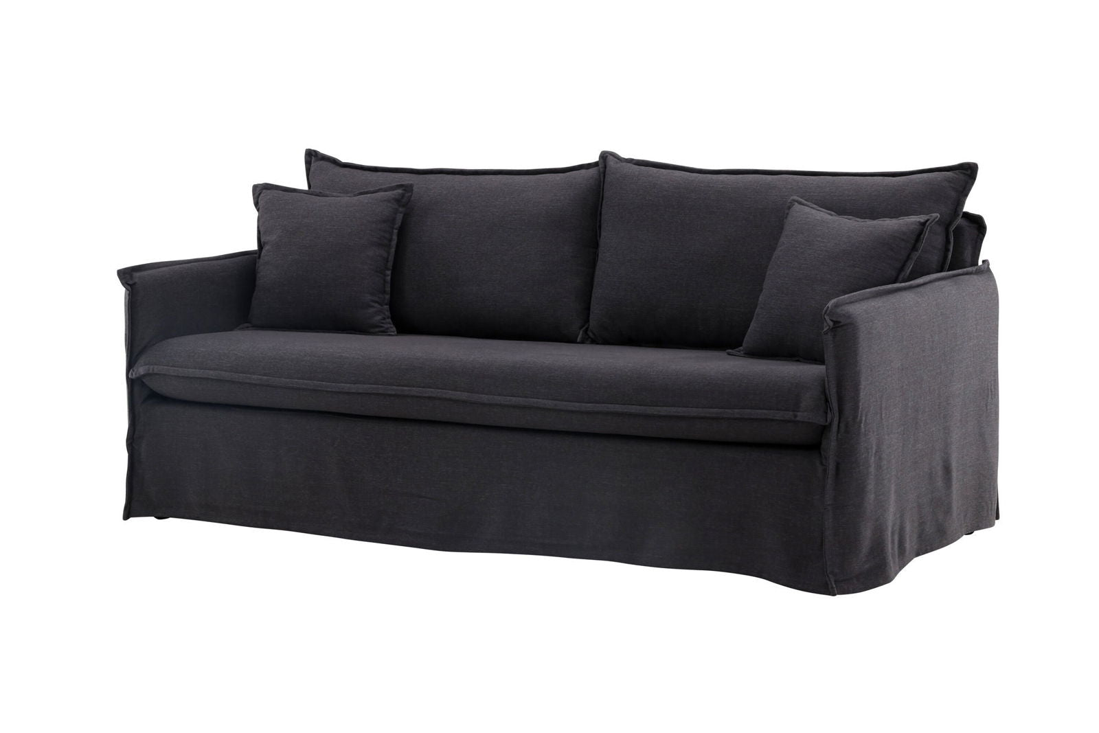 Venture Home Nova Sofa Wood/ Black Fabric - vivahabitat.com