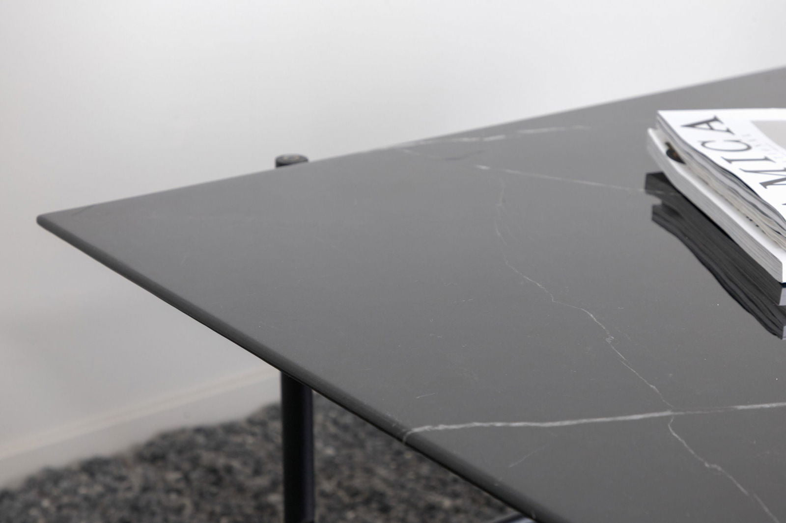 Venture Home Von Staf Sofa Table - black / Black Glass Marble - vivahabitat.com