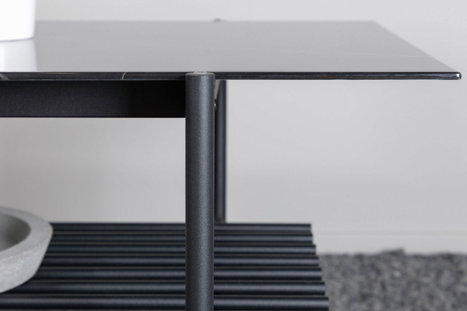 Venture Home Von Staf Sofa Table - black / Black Glass Marble - vivahabitat.com