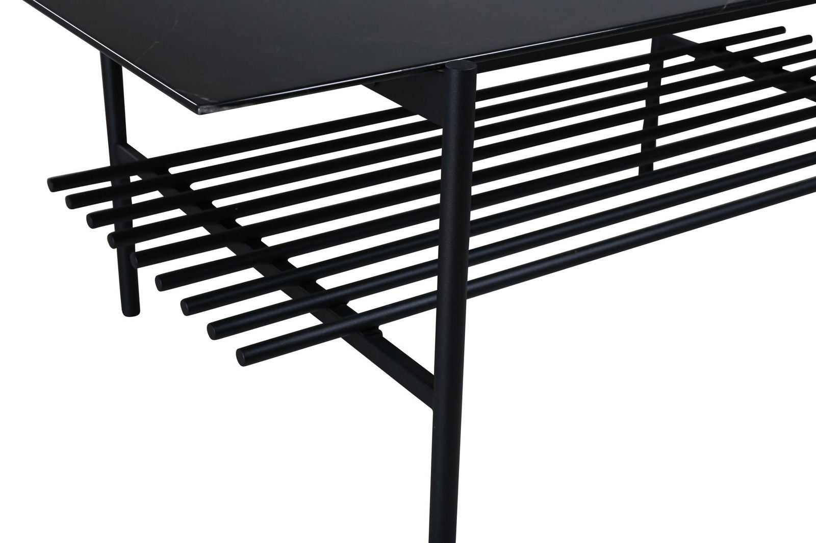 Venture Home Von Staf Sofa Table - black / Black Glass Marble - vivahabitat.com