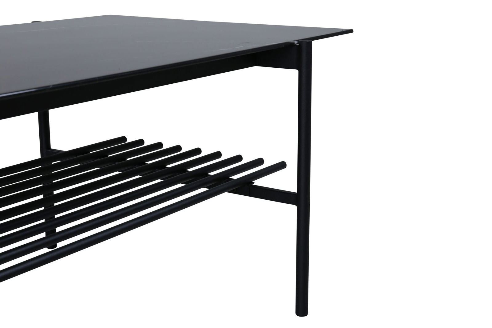 Venture Home Von Staf Sofa Table - black / Black Glass Marble - vivahabitat.com