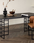 Ystad Dining Table - Black / Black Oak Veneer - vivahabitat.com