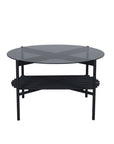 Venture Home Von Staf Round Sofa Table - black / Black Smoked Glass - vivahabitat.com