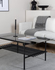 Venture Home Von Staf Sofa Table - black / Black Smoked Glass glass - vivahabitat.com