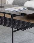 Venture Home Von Staf Sofa Table - black / Black Smoked Glass glass - vivahabitat.com