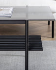 Venture Home Von Staf Sofa Table - black / Black Smoked Glass glass - vivahabitat.com