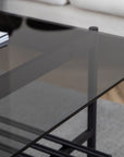 Venture Home Von Staf Sofa Table - black / Black Smoked Glass glass - vivahabitat.com