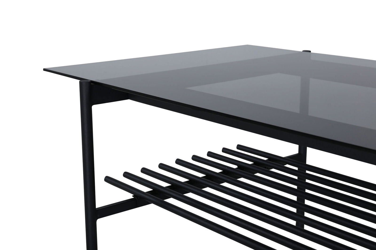 Venture Home Von Staf Sofa Table - black / Black Smoked Glass glass - vivahabitat.com