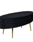 Venture Home Otto Pouf - Brass / Black Velvet - vivahabitat.com