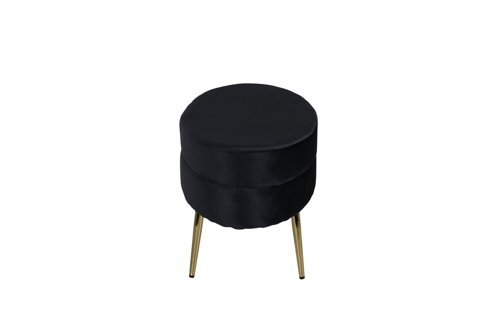 Venture Home Otto Pouf - Brass / Black Velvet - vivahabitat.com