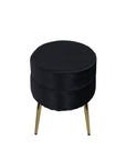 Venture Home Otto Pouf - Brass / Black Velvet - vivahabitat.com