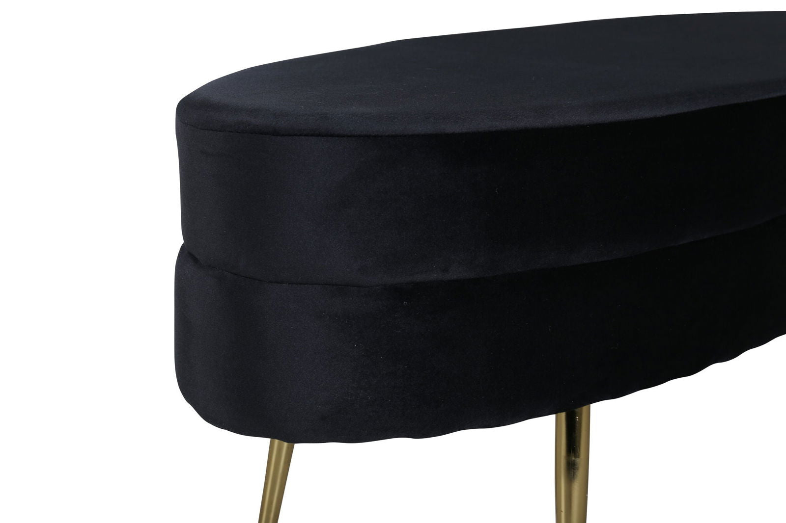 Venture Home Otto Pouf - Brass / Black Velvet - vivahabitat.com