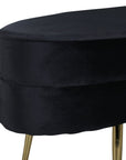 Venture Home Otto Pouf - Brass / Black Velvet - vivahabitat.com