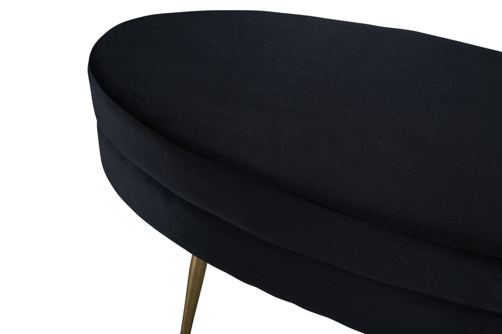 Venture Home Otto Pouf - Brass / Black Velvet - vivahabitat.com