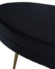 Venture Home Otto Pouf - Brass / Black Velvet - vivahabitat.com