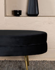 Venture Home Otto Pouf - Brass / Black Velvet - vivahabitat.com