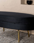 Venture Home Otto Pouf - Brass / Black Velvet - vivahabitat.com