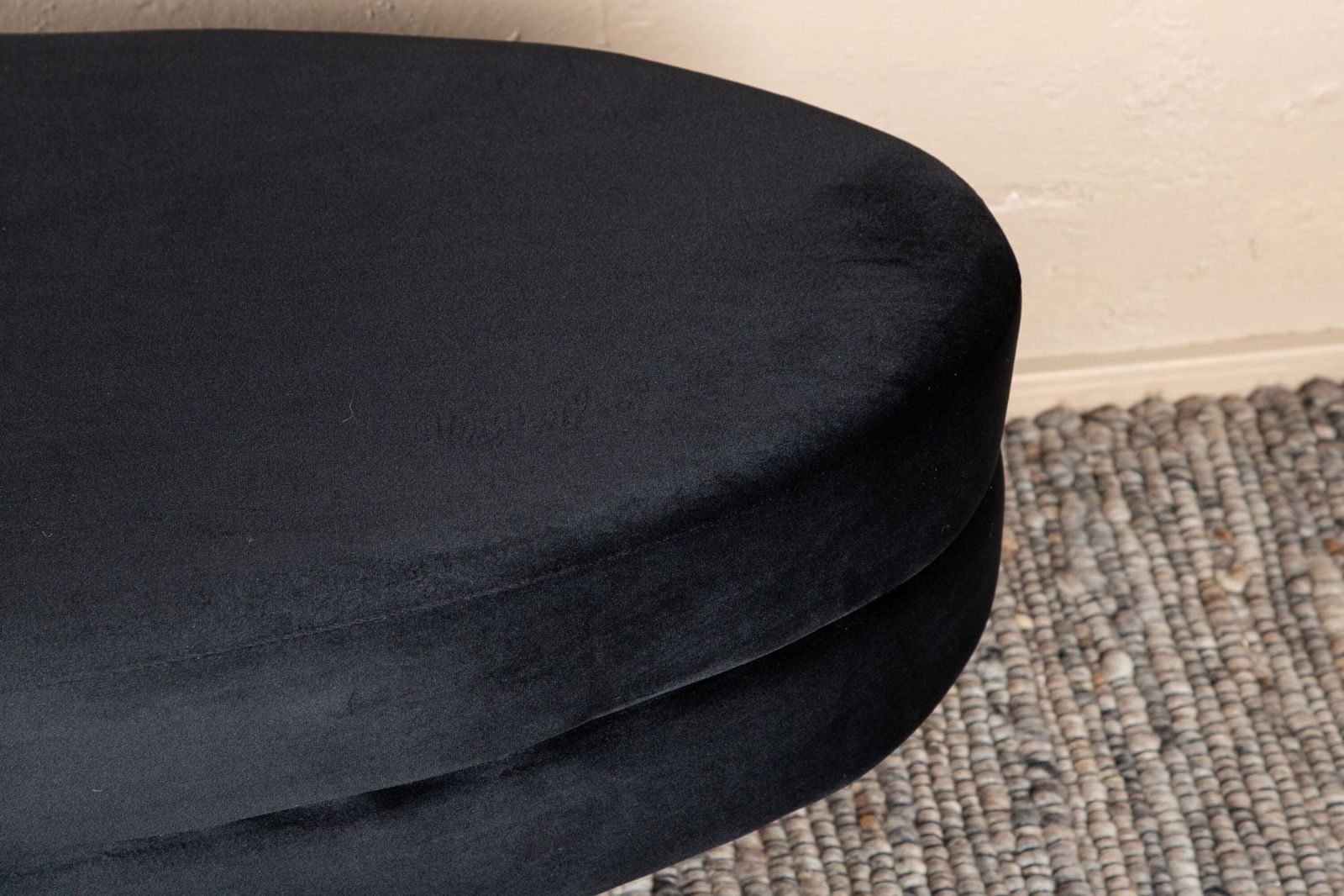 Venture Home Otto Pouf - Brass / Black Velvet - vivahabitat.com