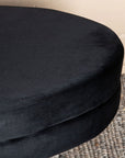 Venture Home Otto Pouf - Brass / Black Velvet - vivahabitat.com