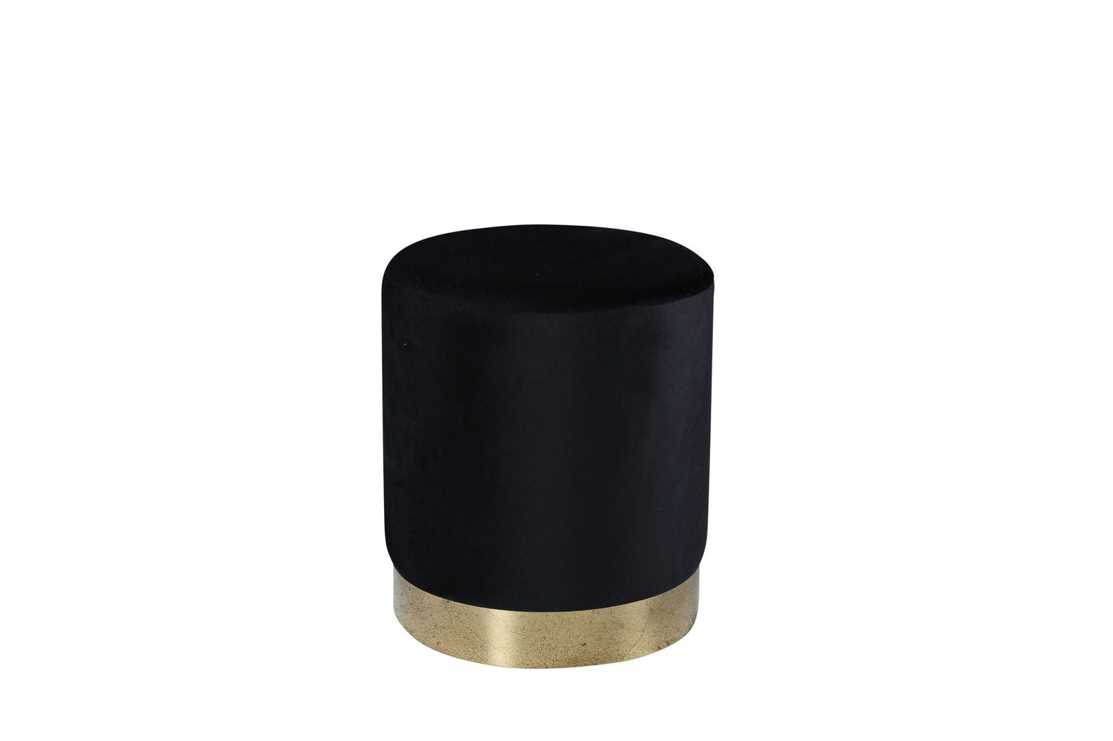 Venture Home Benji Pouf - Brass / Black Velvet - vivahabitat.com