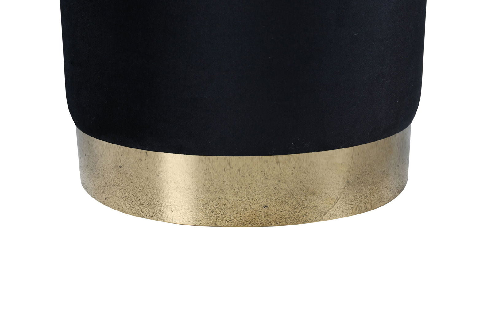 Venture Home Benji Pouf - Brass / Black Velvet - vivahabitat.com