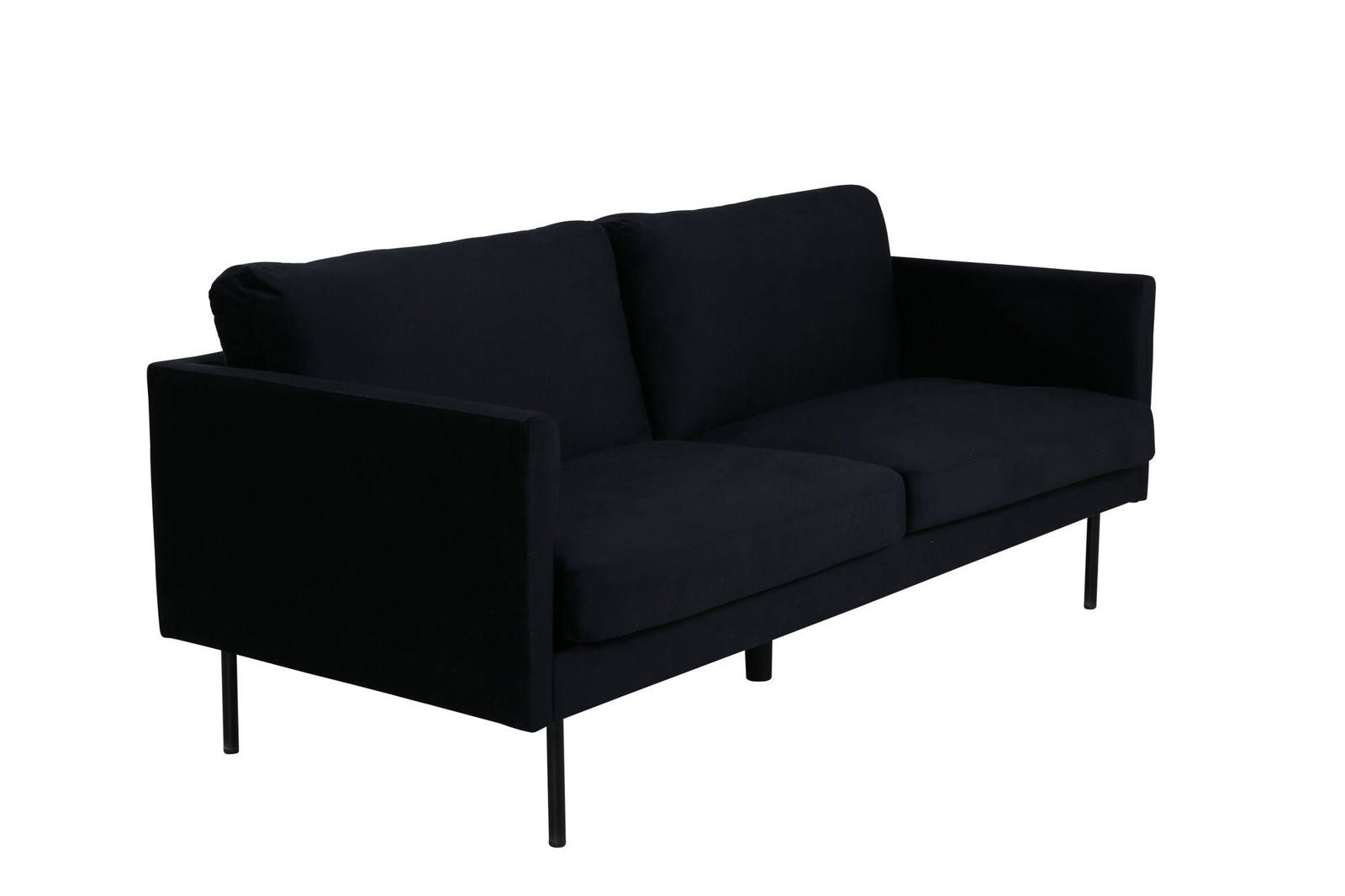 Venture Home Zoom 2-seat sofa - Black / Black Velvet - vivahabitat.com