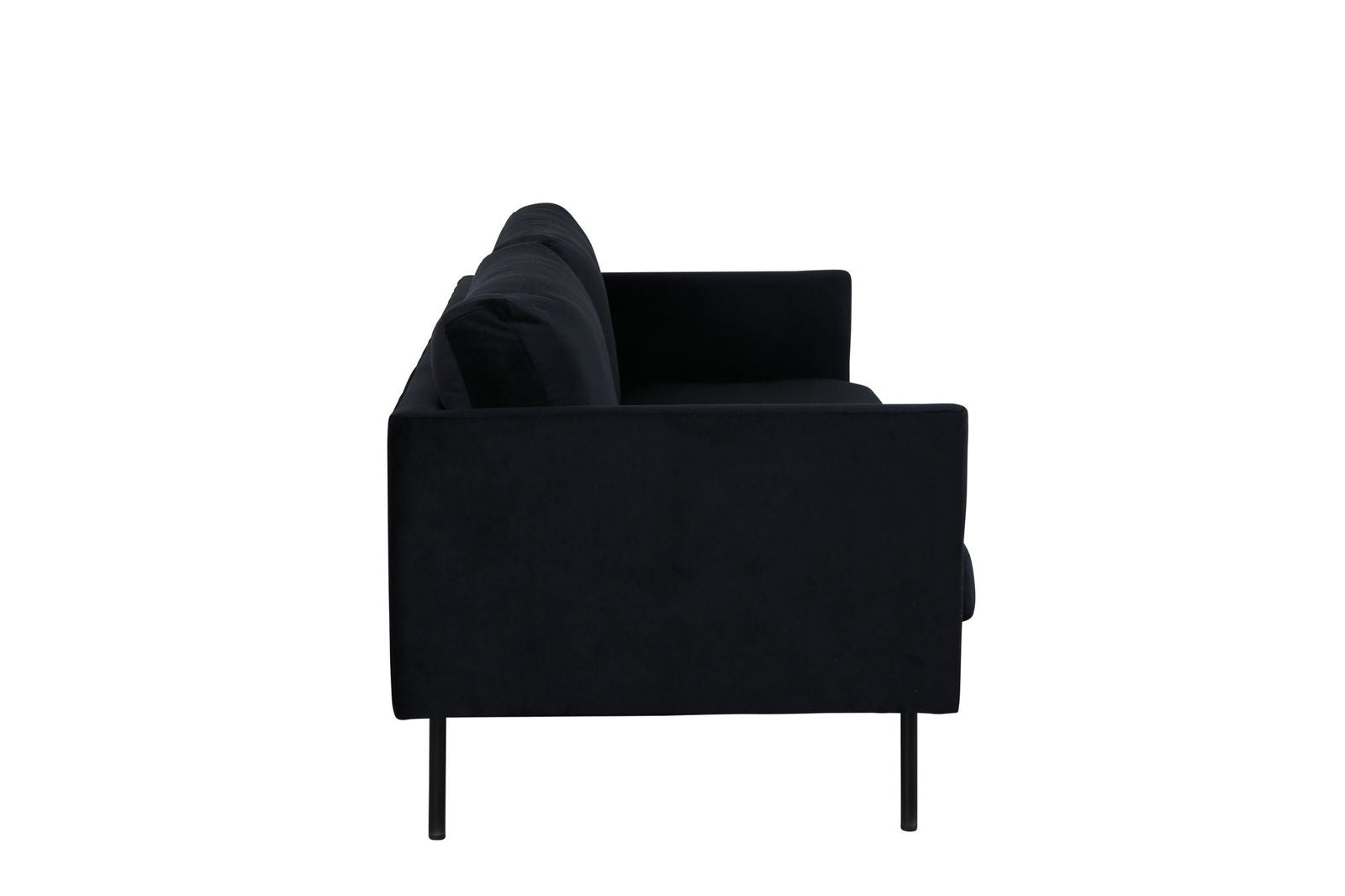 Venture Home Zoom 2-seat sofa - Black / Black Velvet - vivahabitat.com