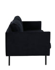 Venture Home Zoom 2-seat sofa - Black / Black Velvet - vivahabitat.com