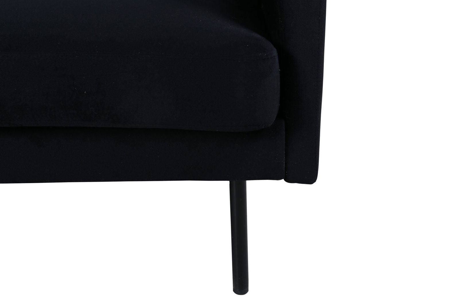 Venture Home Zoom 2-seat sofa - Black / Black Velvet - vivahabitat.com