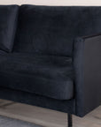 Venture Home Zoom 2-seat sofa - Black / Black Velvet - vivahabitat.com