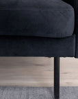 Venture Home Zoom 2-seat sofa - Black / Black Velvet - vivahabitat.com