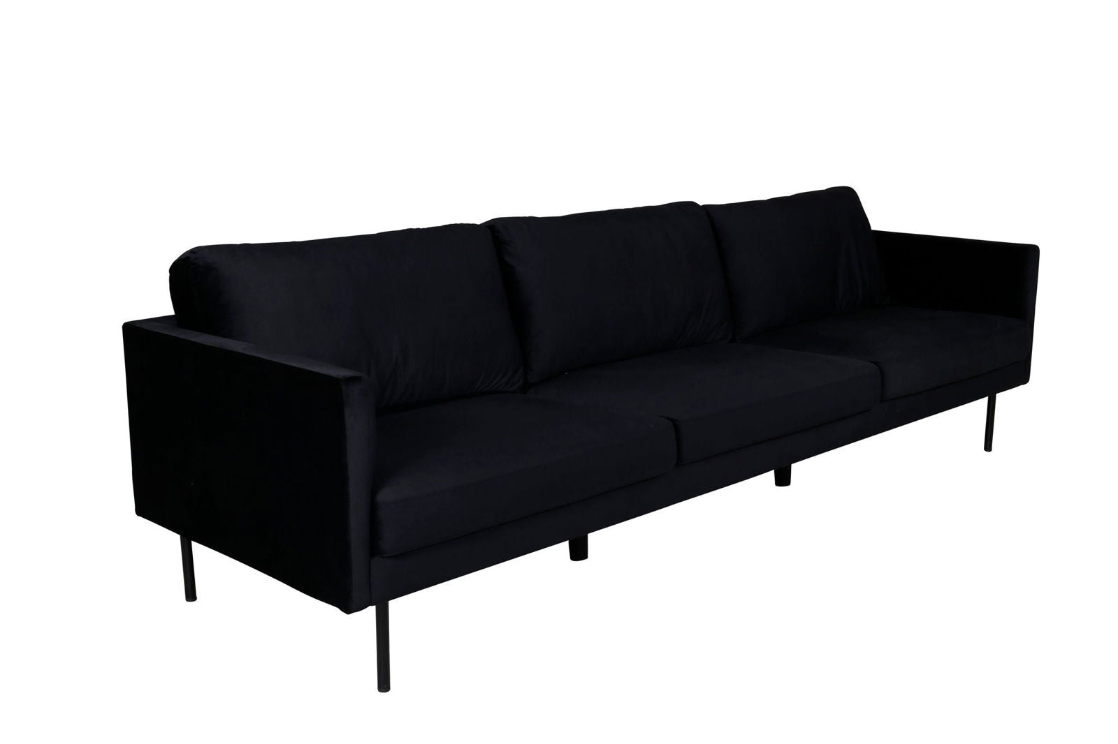 Venture Home Zoom 3-seat Sofa - Black / Black Velvet - vivahabitat.com