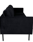 Venture Home Zoom 3-seat Sofa - Black / Black Velvet - vivahabitat.com