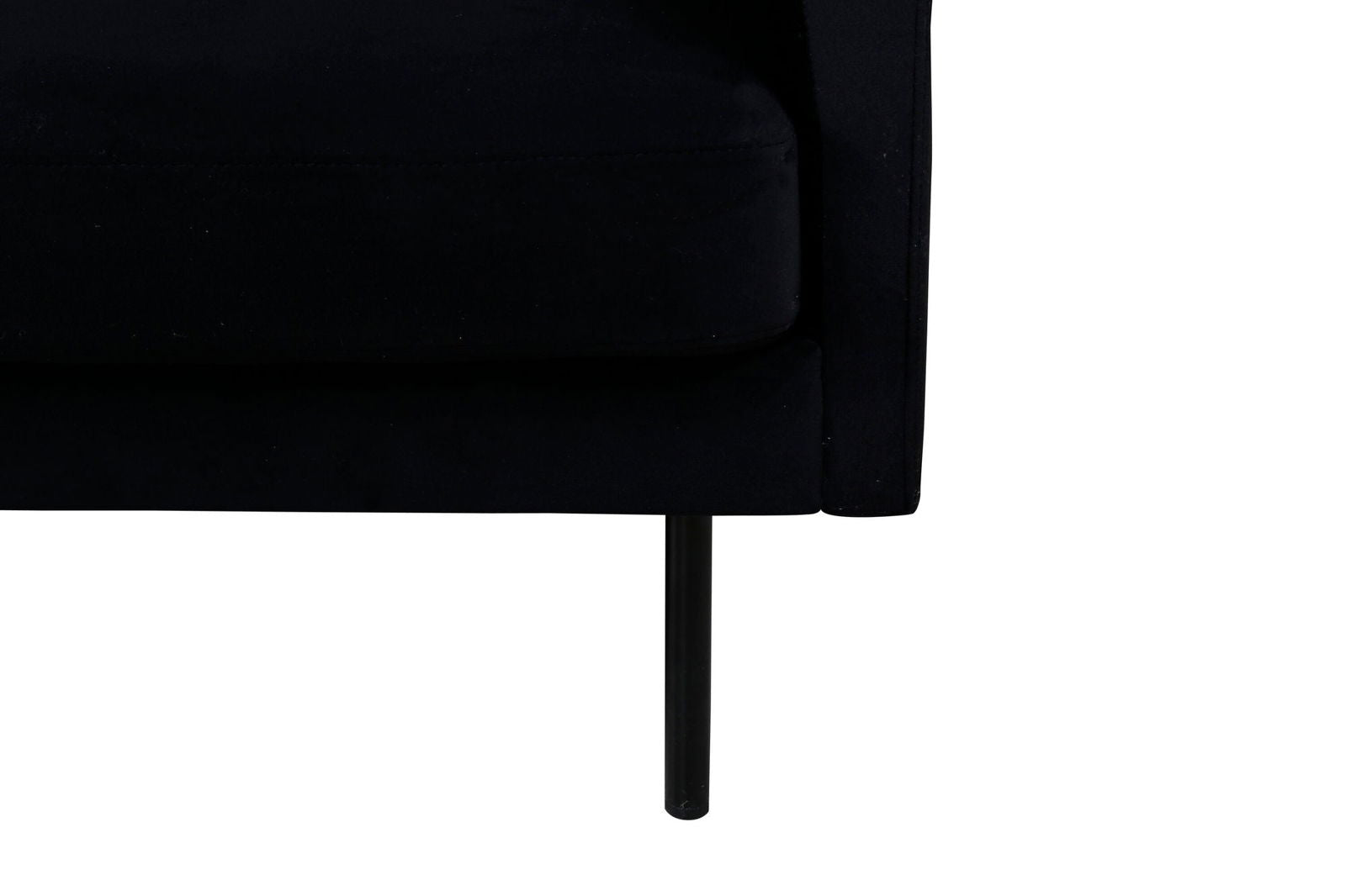 Venture Home Zoom 3-seat Sofa - Black / Black Velvet - vivahabitat.com