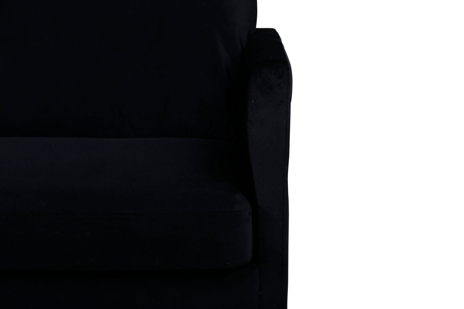 Venture Home Zoom 3-seat Sofa - Black / Black Velvet - vivahabitat.com