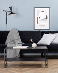 Venture Home Zoom 3-seat Sofa - Black / Black Velvet - vivahabitat.com