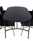 Venture Home Skate Oval Dining Table - Black / Black Veneer+Petra Chair - Distressed Copper / Black Velvet_4 - vivahabitat.com