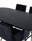 Venture Home Skate Oval Dining Table - Black / Black Veneer+Petra Chair - Distressed Copper / Black Velvet_4 - vivahabitat.com