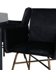 Venture Home Skate Oval Dining Table - Black / Black Veneer+Petra Chair - Distressed Copper / Black Velvet_4 - vivahabitat.com