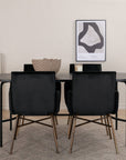 Venture Home Skate Oval Dining Table - Black / Black Veneer+Petra Chair - Distressed Copper / Black Velvet_4 - vivahabitat.com