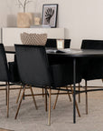 Venture Home Skate Oval Dining Table - Black / Black Veneer+Petra Chair - Distressed Copper / Black Velvet_4 - vivahabitat.com