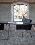 Venture Home Petra Dining Table - Distressed Copper / Black Veneer - vivahabitat.com