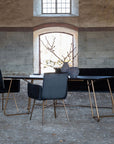 Venture Home Petra Dining Table - Distressed Copper / Black Veneer - vivahabitat.com