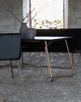 Venture Home Petra Dining Table - Distressed Copper / Black Veneer - vivahabitat.com