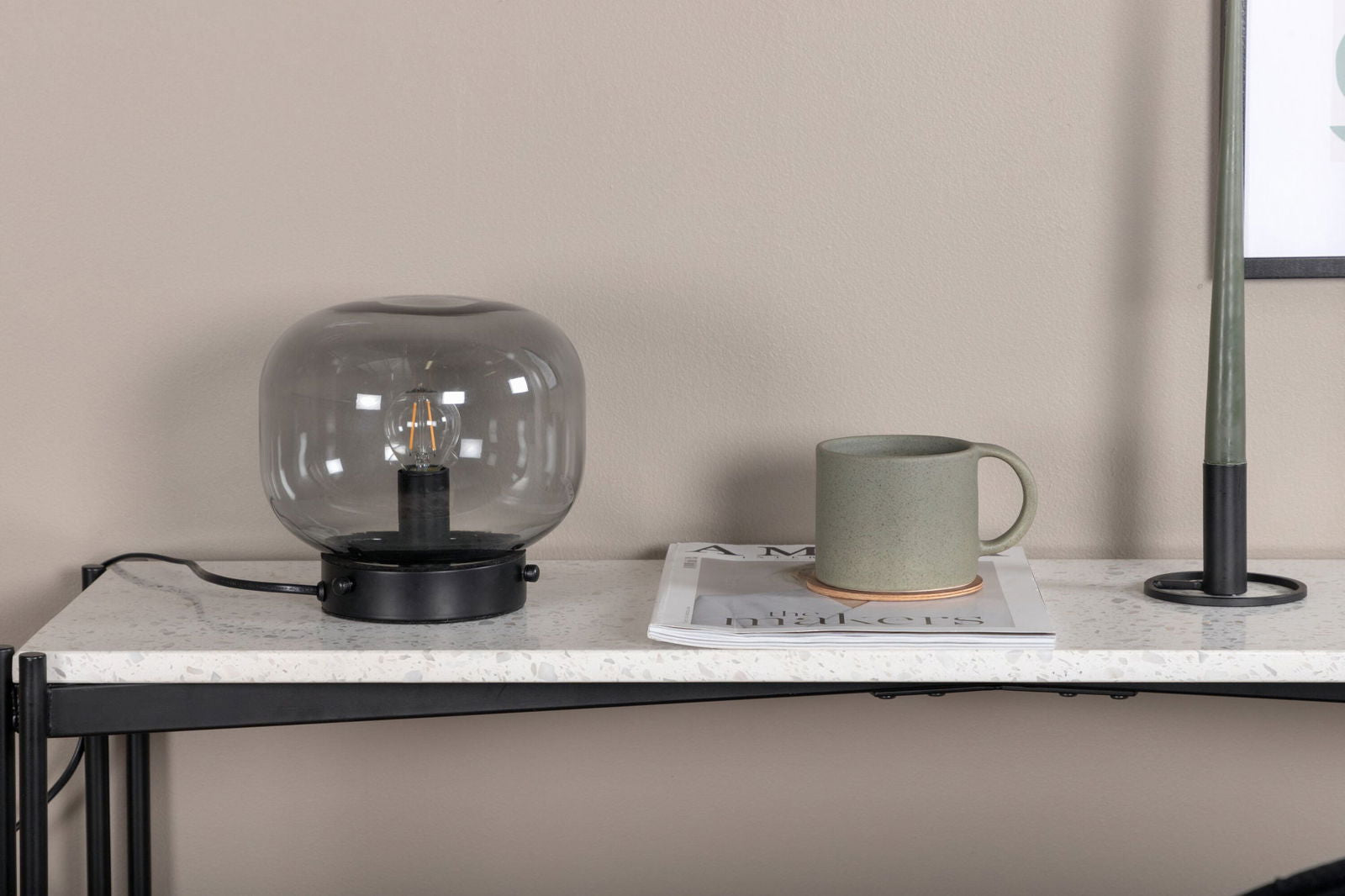 Venture Home Bollonelie -Table Lamp - Black/Black smokey Glass - vivahabitat.com