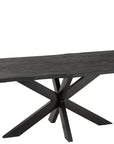 Black wooden dining table with life edge - vivahabitat.com