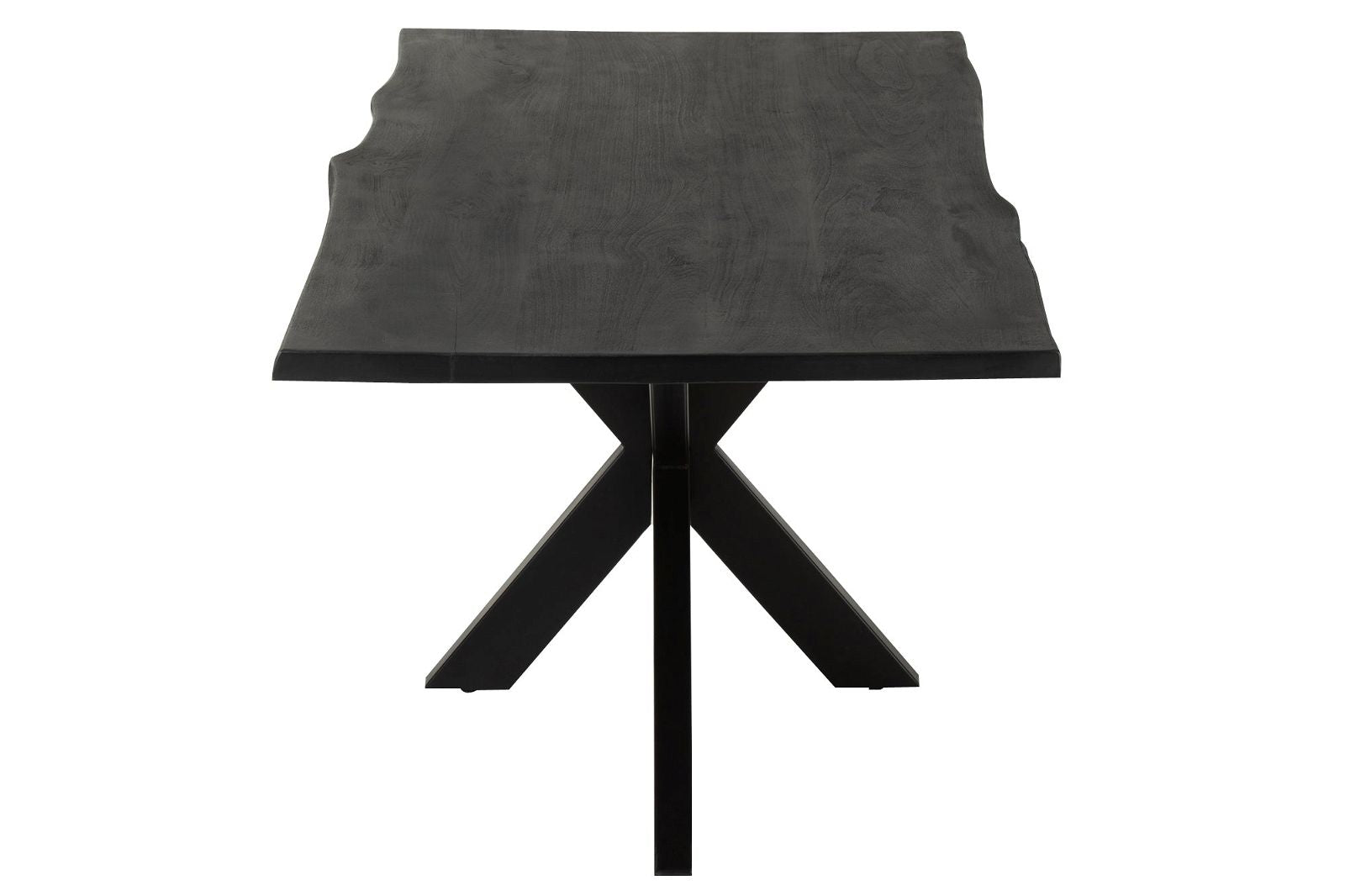 Black wooden dining table with life edge - vivahabitat.com